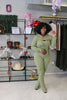 MAKE ME HOTTER JUMPSUIT SET (ARMY)