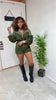 Hint of fall romper (Green)