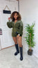 Hint of fall romper (Green)