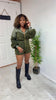 Hint of fall romper (Green)
