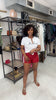 Stripe Shorts ( Burgundy)