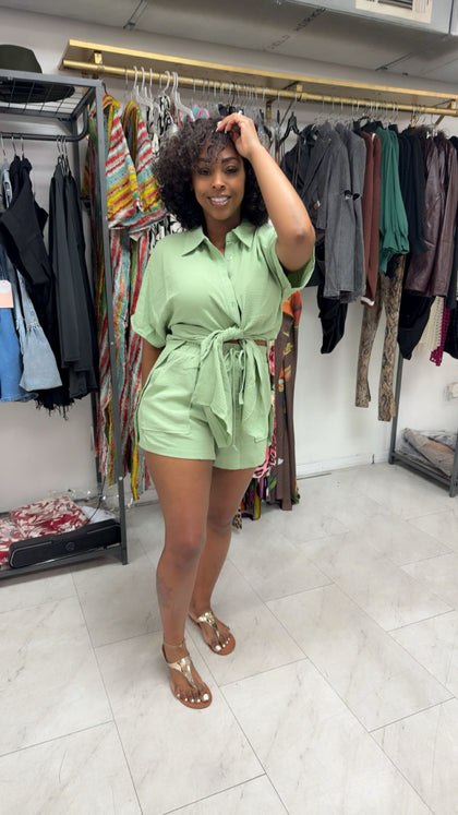 LOUNGE SHORT SET (SAGE)
