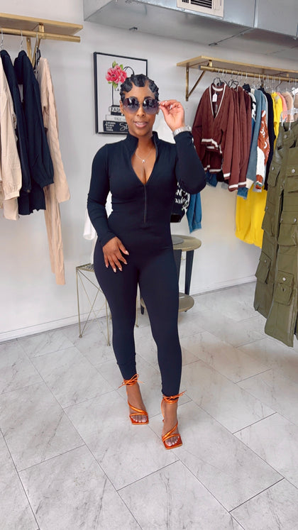 Getting To The Bag Jumpsuit(Black)