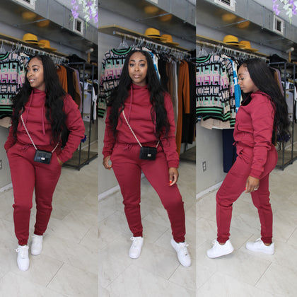 TERRY JOGGER SET (BURGUNDY)