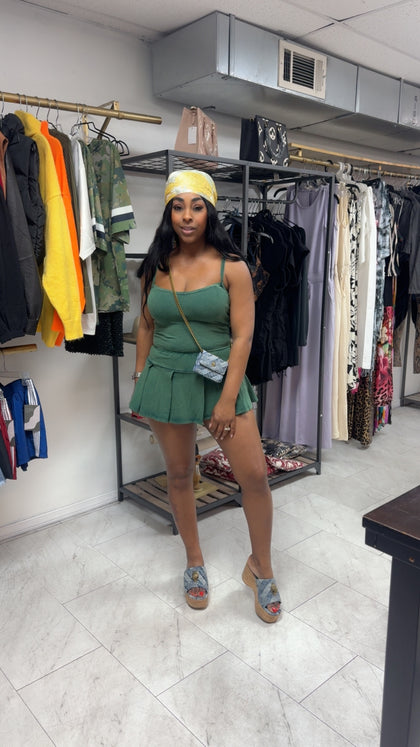 GREEN SKORT SET