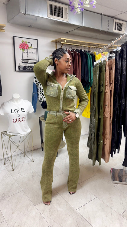 Winner Circle Pant Set (Olive)