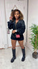 Hint of fall romper (Black)