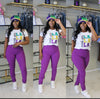 Purple Fitted Pants