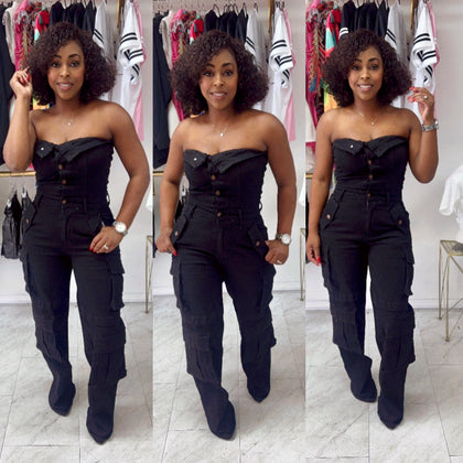 Cargo Crazy Jumpsuit Black