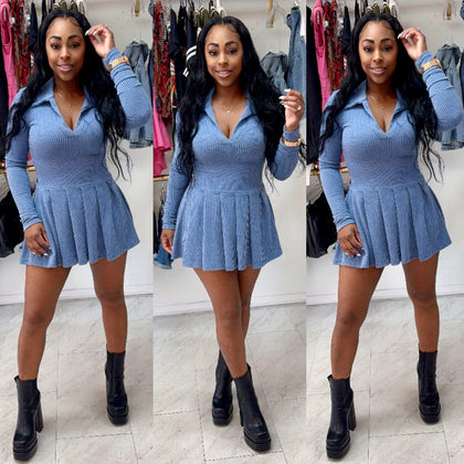 EFFORTLESS BADDIE DRESS (BLUE)